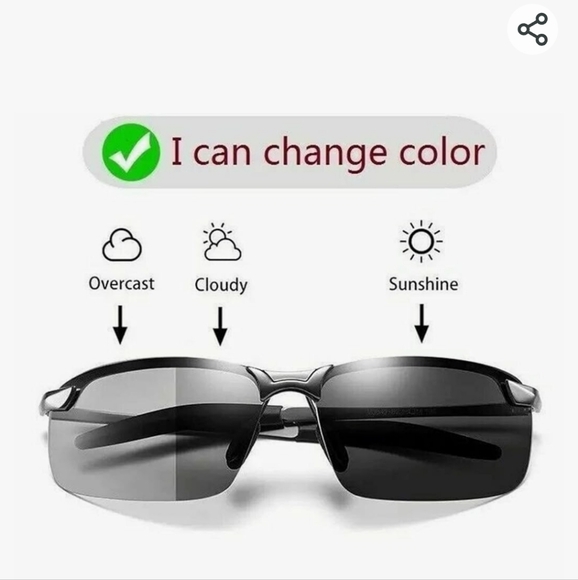 Polarized Photochromic Sunglasses, Uv Protection Driving Glasses - Picture 2 of 5